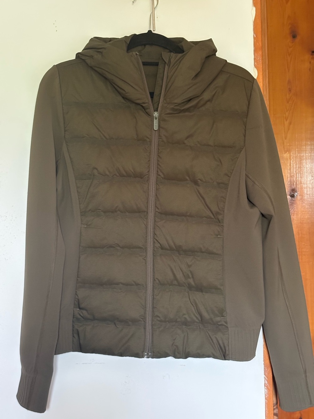 Lululemon Hooded Hybrid Jacket – Olive – Size 8 | Cozy Lightweight Layer